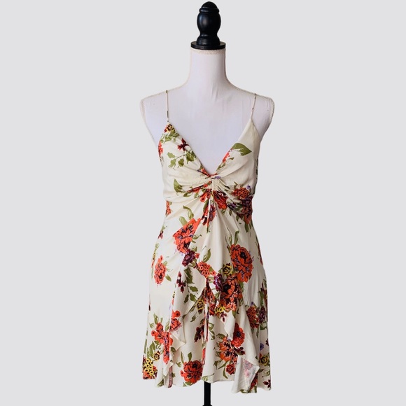 FREE PEOPLE HAPPY HEART FLORAL RUCHED MINI DRESS - Picture 15 of 16
